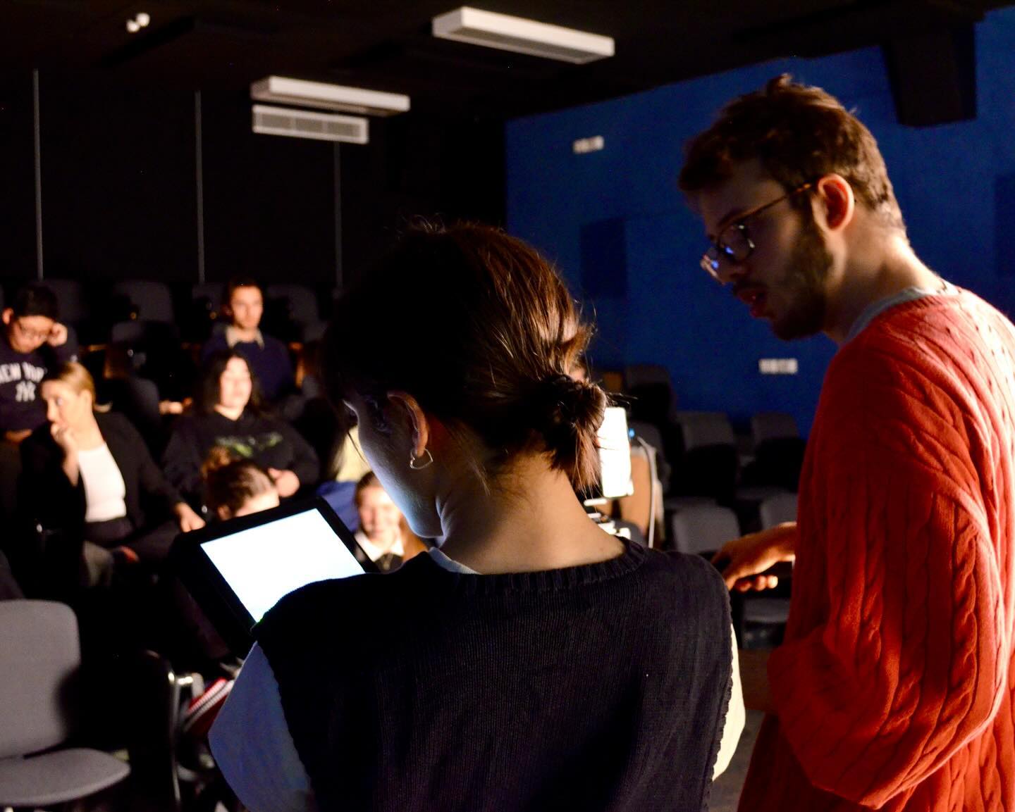 Behind the scenes on a film set